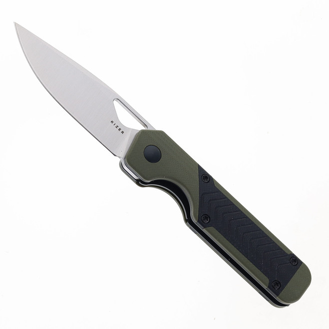 Kizer Mini Militaw Folding Knife Black G10 Handle Nitro-V Plain Edge V3634SA6