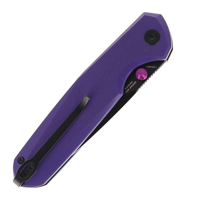 がぞう Bestechman Velix Button Lock Folding Knife Purple G10 Handle