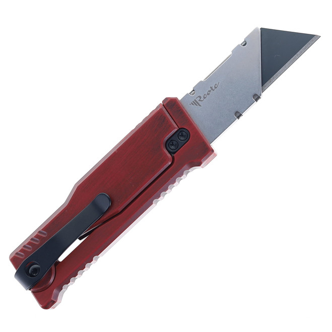 Reate Exo-U Utility Knife Distressed Red Aluminum Plain