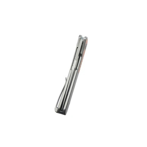 Kubey Common Thread Folding Knife Grey Titanium/Orange G10 Handle