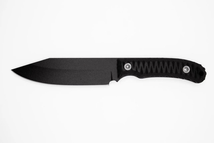Blade Brothers Knives Hirdman Fixed Blade Knife Black ABS Plastic Handle Stainless Steel Plain Edge