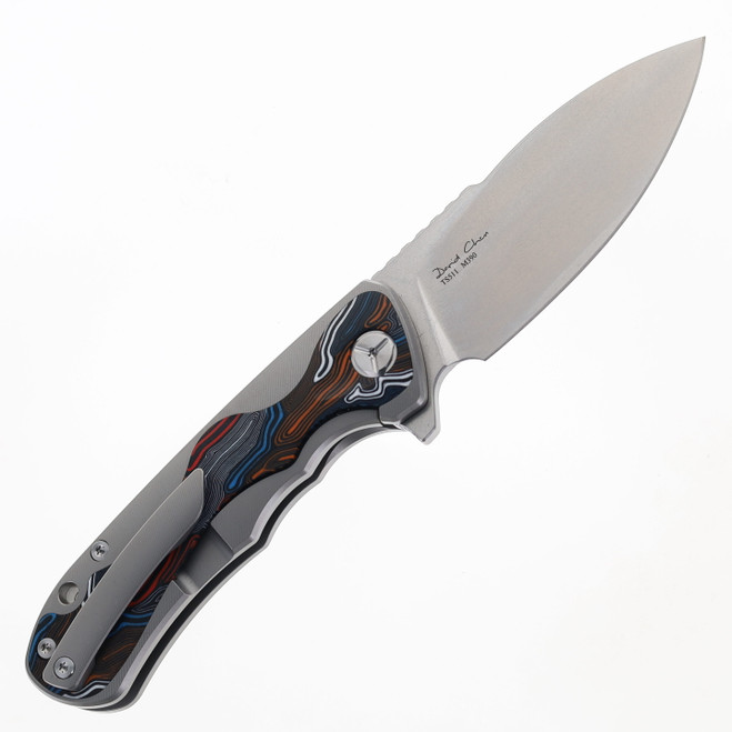 TwoSun Folding Knife Titanium/Color G10 Handle M390 Plain Edge