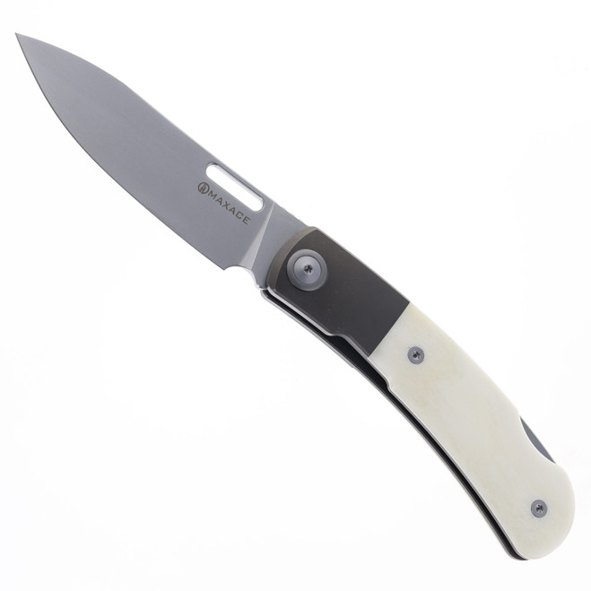 Maxace Beetle 2.0 Folding Knife Bone Handle Magnacut Plain Edge