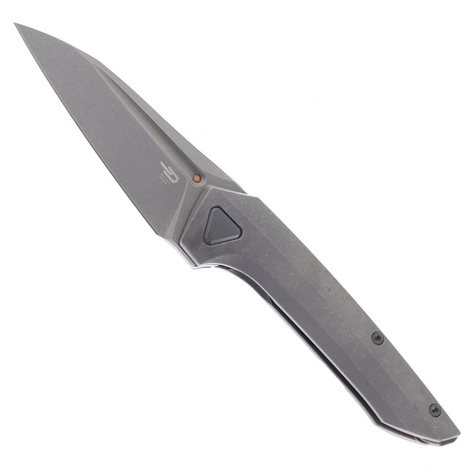Bestech VK-NAVI Folding Knife Dark Beadblast Titanium Handle Magnacut Plain Edge Dark Beadblast/Stonewash Finish