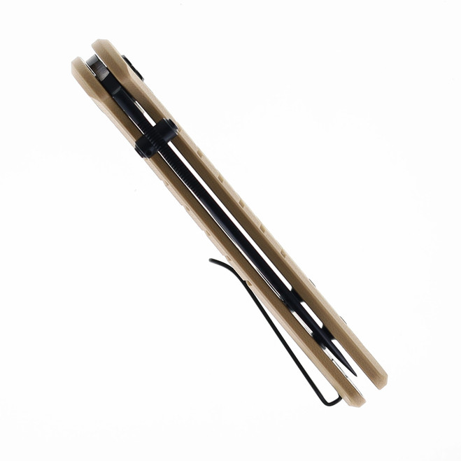 Bestechman Goodboy Jr Button Lock Folding Knife Khaki G10 Handle