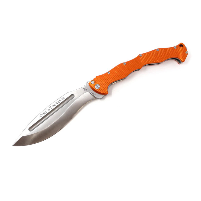 Midgards Messer Odin's Toothpick Folding Knife Orange Handle Kukri Blade