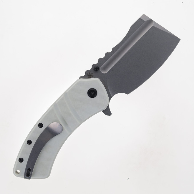 Kansept XL Korvid Folding Knife White G10 Handle 154CM Plain Edge