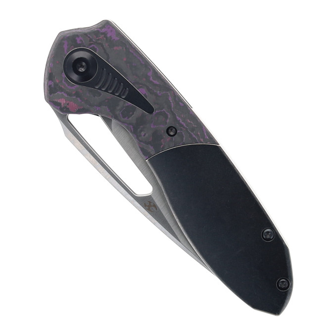 Kansept Thoth Folding Knife Blackwash Titanium/Purple Haze Carbon