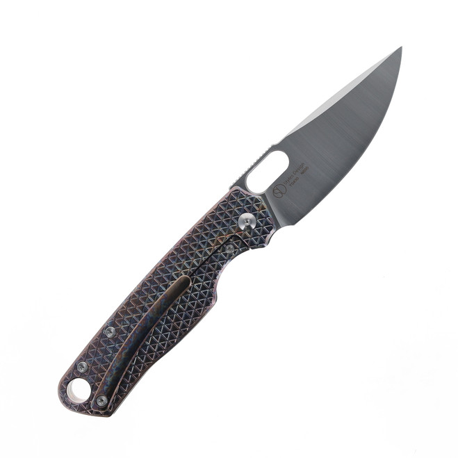 TwoSun TS430-Color Folding Knife Color Titanium Handle N690 Plain Edge