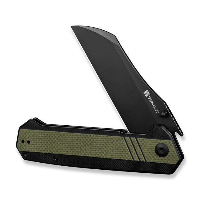 Sencut Draxor Folding Knife Green/Black G10 Handle 9Cr18MoV Plain