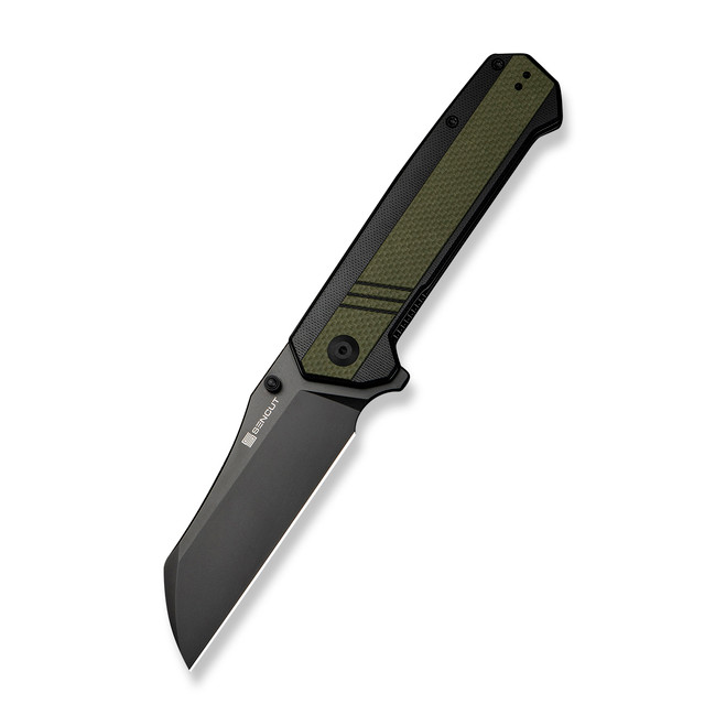 Sencut Draxor Folding Knife Green/Black G10 Handle 9Cr18MoV Plain