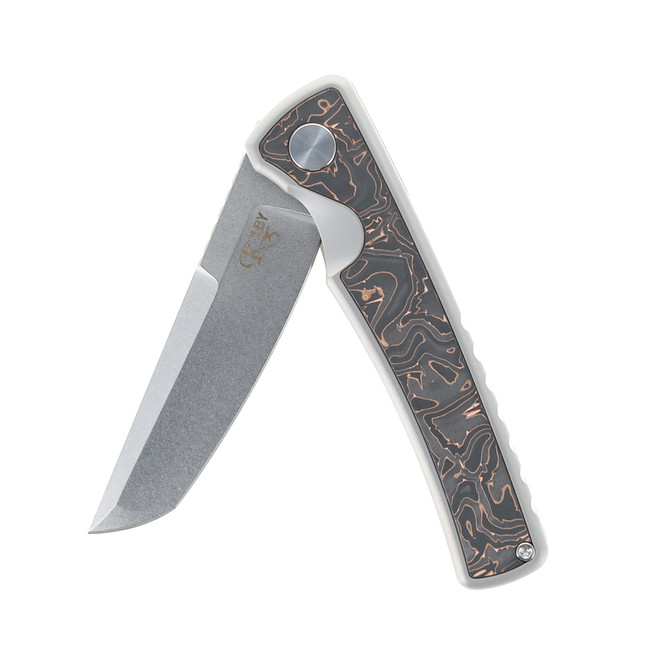 Mechforce Kilby Flipper Knife Titanium Copper Carbon Fiber M390