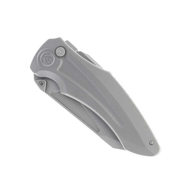 A Kubey Sumo Folding Knife Black Titanium Handle 20CV Plain Edge KB400B