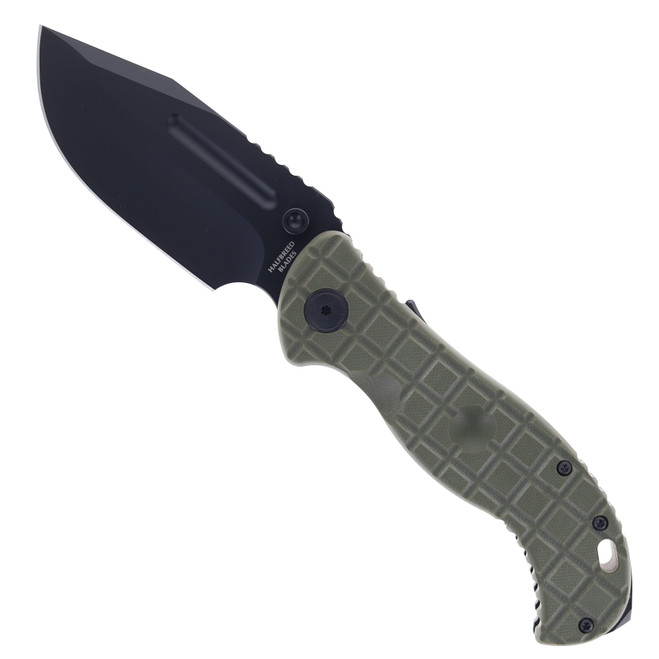 Halfbreed Large Bush GEN 2 Folding Knife Ranger Green G10 Handle 3V Plain Black Blade LBF-01 OD G2