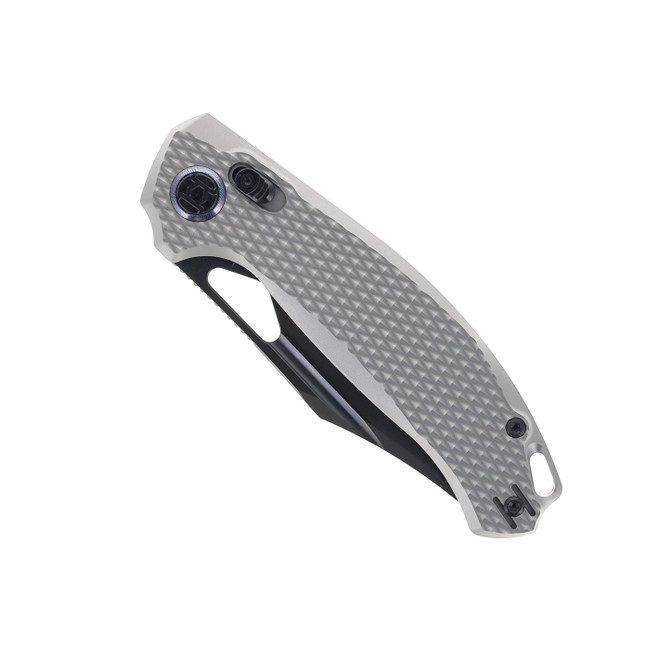 Kunwu Django XL Folding Knife Diamond Beadblast Grey Titanium