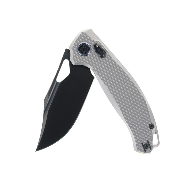 クパン　DIAMOND EDGE Kunwu Django XL Folding Knife Diamond Beadblast Grey Titanium