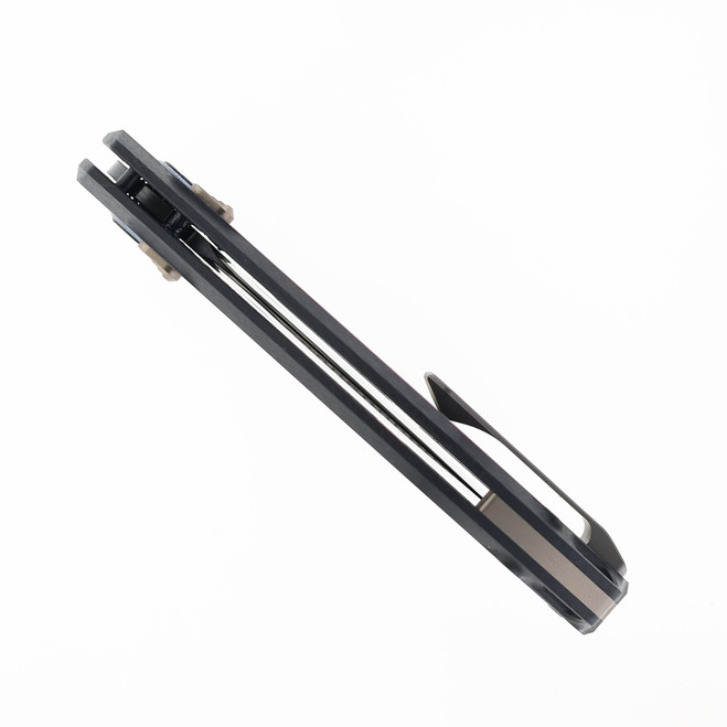 Kunwu Django XL Folding Knife Black Carbon Fiber Handle Elmax