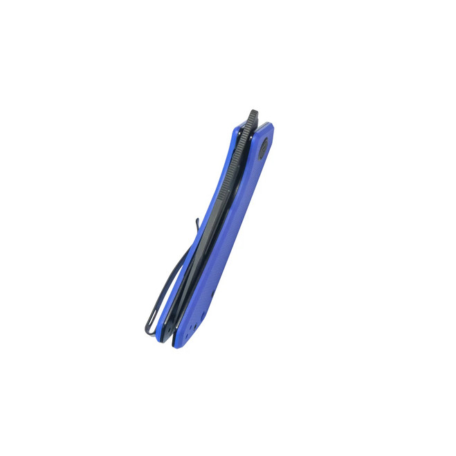 Kubey Thalia Folding Knife Blue G10 Handle 14C28N Drop Point Plain