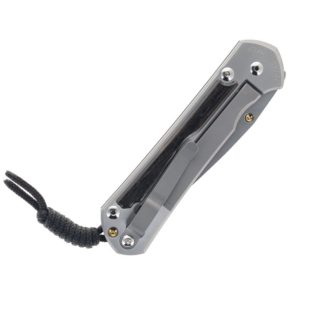 Chris Reeve Large Sebenza 31 Pocket Knife Bog Oak Inlay Polished Handle