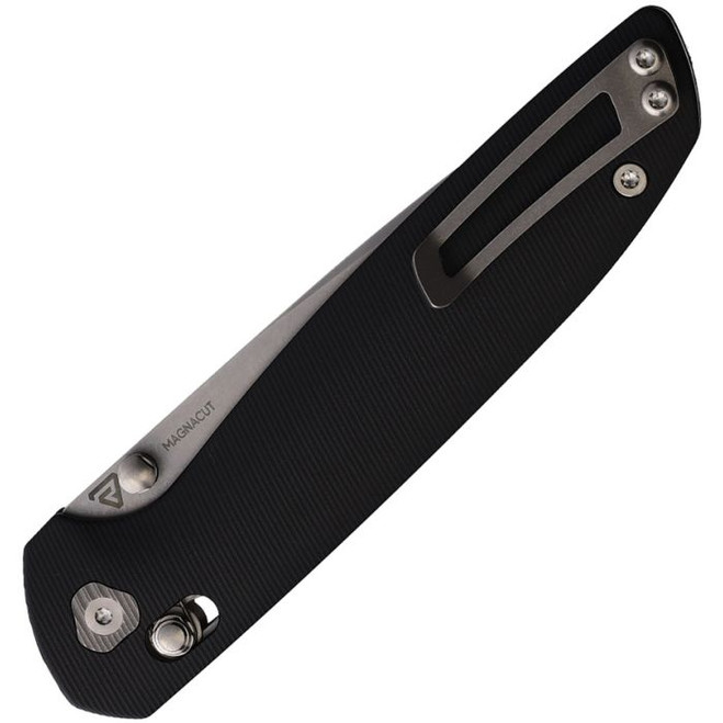 Tactile Knife Co  Maverick Crossbar Lock Folding Knife Black Micarta Handle Magnacut Plain Edge 20-MV-MC01-RM02