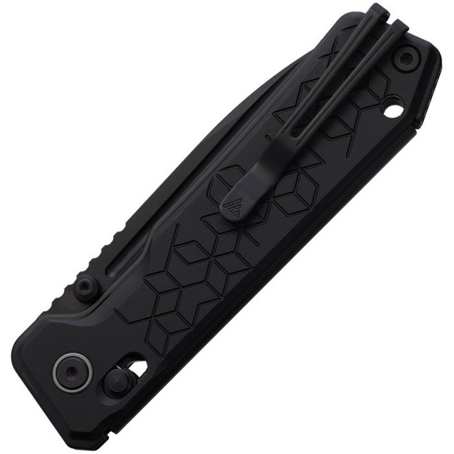 SRM Rubik Ambi Lock Blackout Folding Knife Black Aluminum Handle