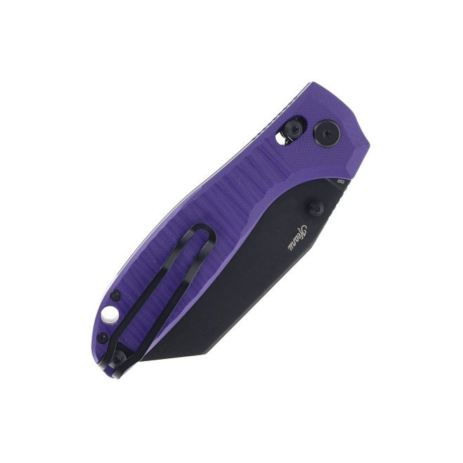 Bestech Liger Folding Knife Purple G10 Handle D2 Plain Edge Black