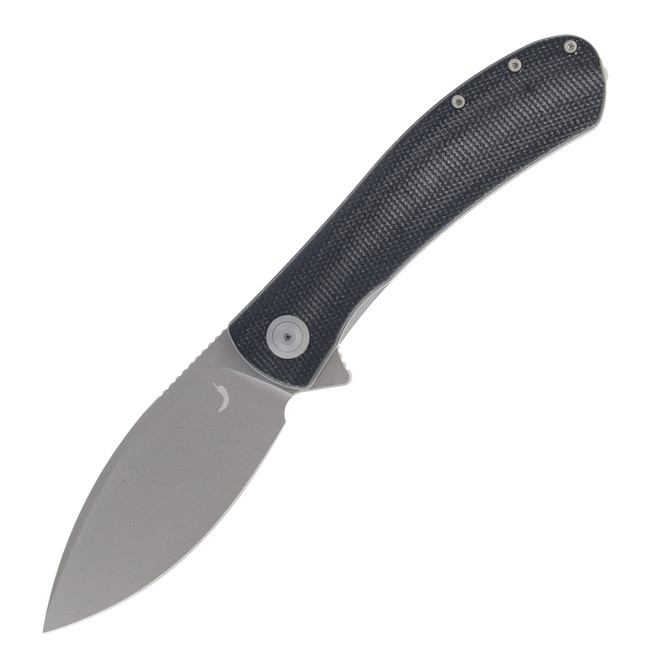 Trollsky Mandu Folding Knife Black Micarta Handle D2 Plain Edge Dark Beadblast Finish MT008-XL