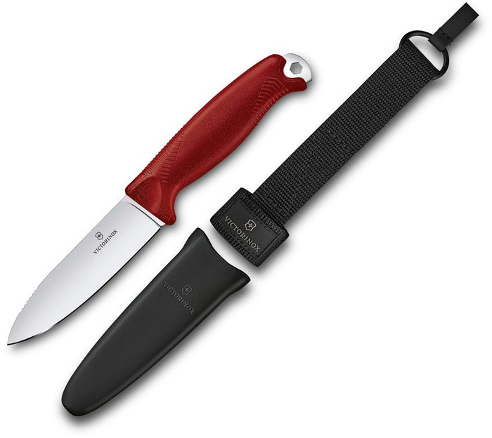 うさ。 Victorinox Venture Pro Fixed Blade Knife Red TPE Handle 14C28N