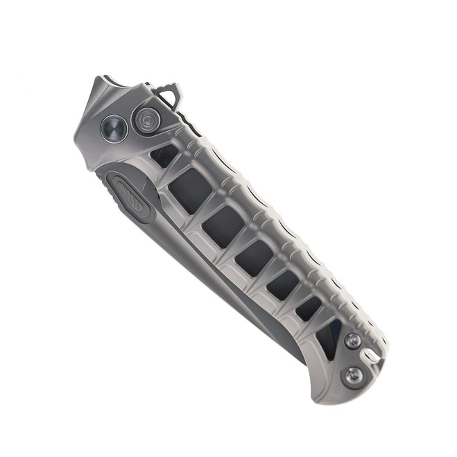 Hwzbben Folding Knife Titanium Handle M390 Plain Edge Bead Blast