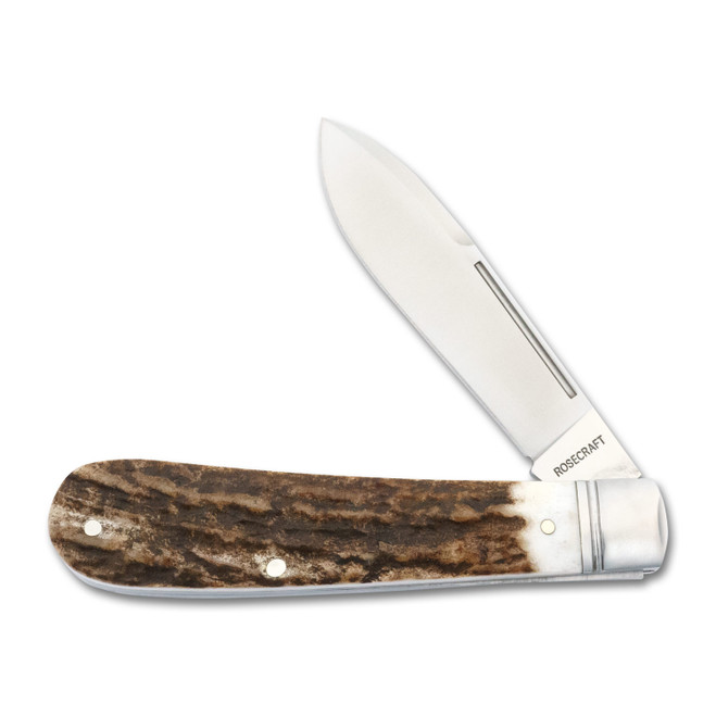 RoseCraft Blades Nolichucky Jack Folding Knife Stag Handle D2