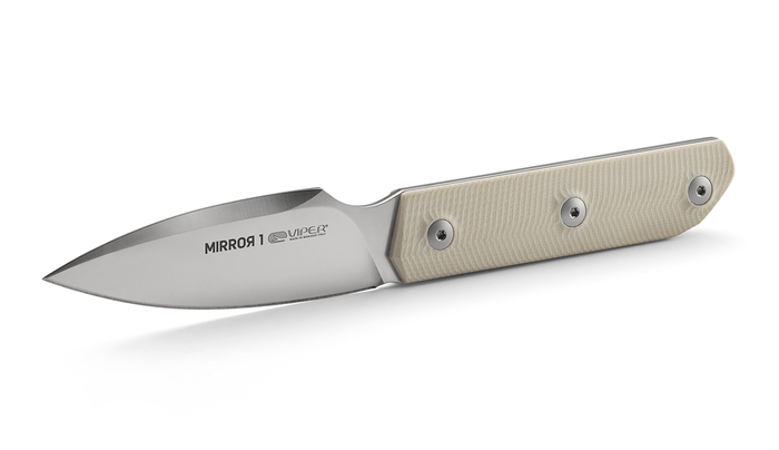 Viper Mirror1 Fixed Blade Knife Off White G10 Handle M390 Plain