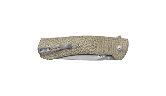 Viper Safe Folding Knife Green Canvas Micarta Handle M390 Plain Edge Stonewash Finish V6016CG3D