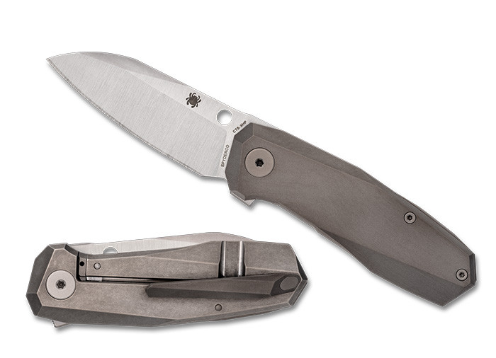 Spyderco Techno 3 Folding Knife Gray Titanium Handle XHP Plain