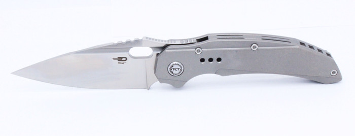 Bestech Exploit Folding Knife Grey Ti Handle S35VN Plain Edge Satin BT2005A