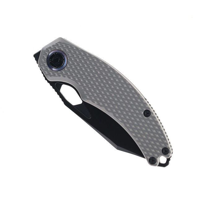 Kunwu K706C-T4 Compadre Reverse Tux Folding Knife Grey Titanium