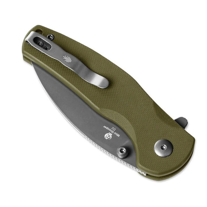 Kizer Mini Grouper Folding Knife Olive Green G10 Handle D2 Plain