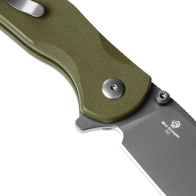 Kizer Mini Grouper Folding Knife Olive Green G10 Handle D2 Plain