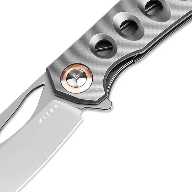 Kizer Hawk Liner Lock Folding Knife Titanium Handle S45VN Plain