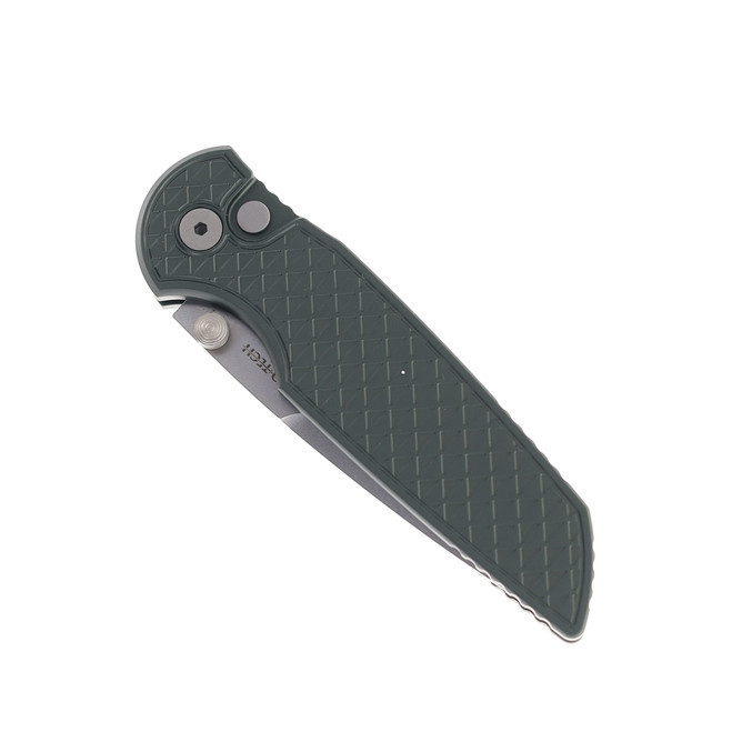 Protech Integrity Folding Knife Green Aluminum Handle S35VN Spear