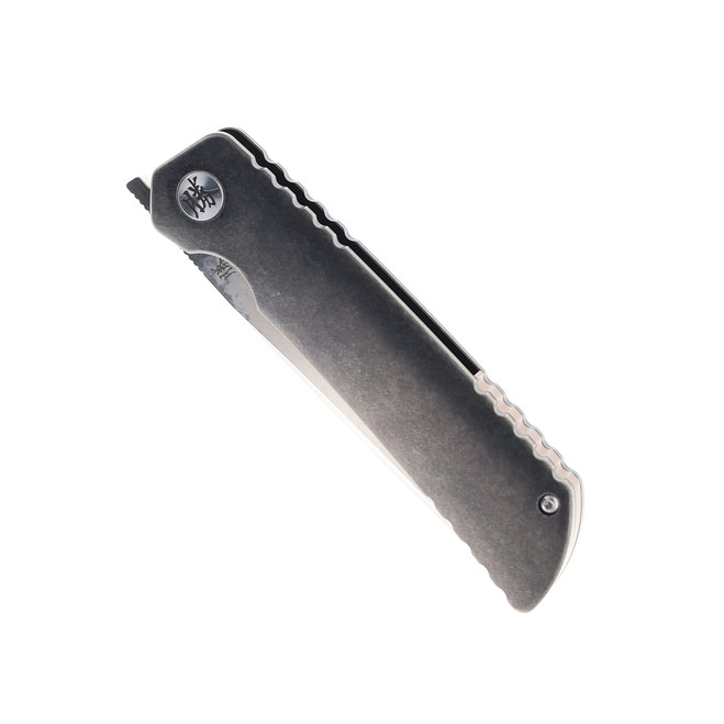 Katsu Frame Lock Folding Knife Black Titanium Handle ZDP 189 Plain