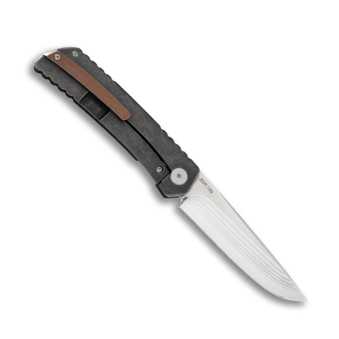 Katsu Frame Lock Folding Knife Color Fat Carbon Gold Camo