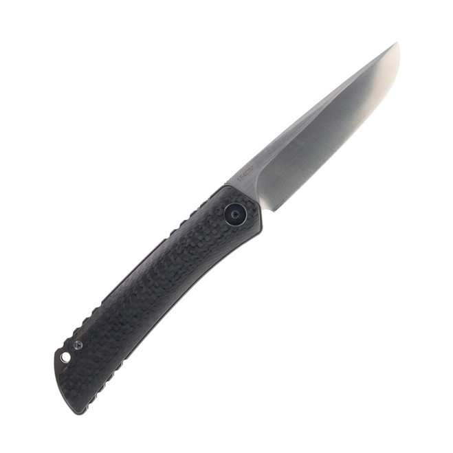 Katsu Folding Knife Black Carbon Fiber Handle 154CM Plain Edge CK01