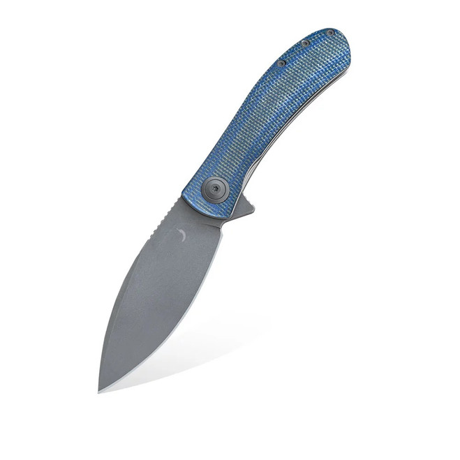 Trollsky Knives Mandu XL Liner Lock Folding Knife Blue Micarta