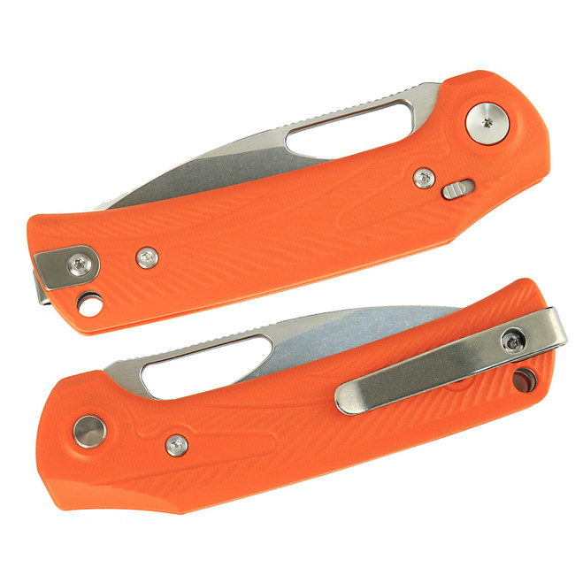 Reate PL-XE Folding Knife Orange G10 Handle Nitro-V Plain Edge
