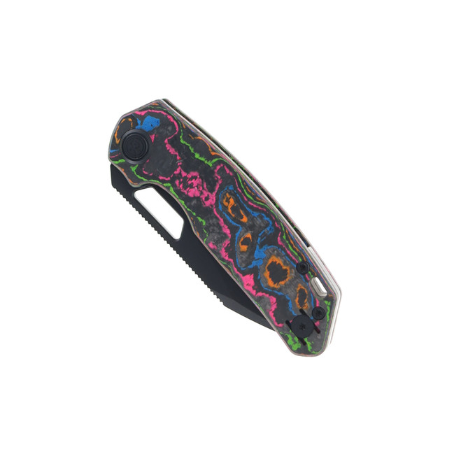 Divo Knives Growler Mini Pocket Knife 80's Camo Carbon Handle