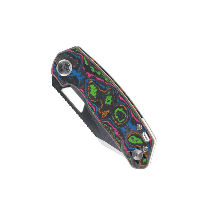 Divo Knives Growler Mini Pocket Knife 80's Camo Carbon Handle