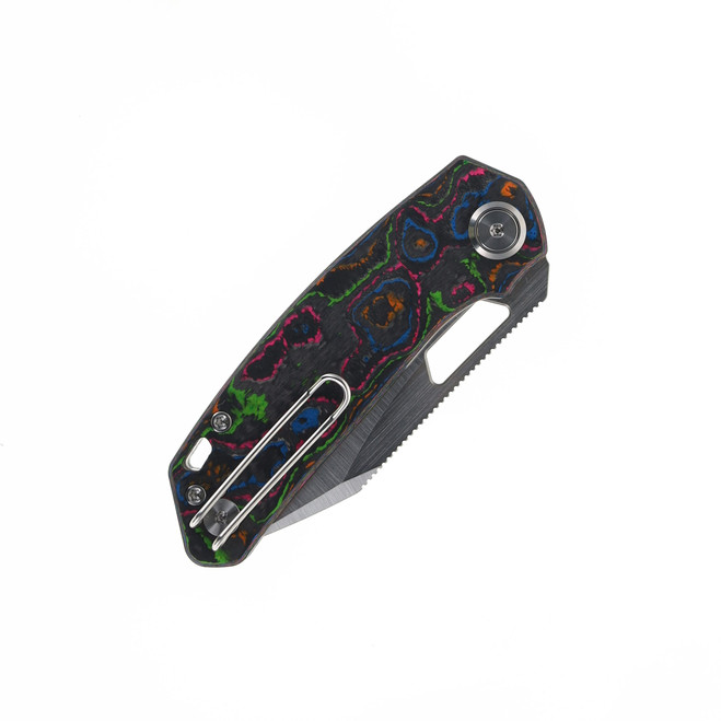 Divo Knives Growler Mini Pocket Knife 80's Camo Carbon Handle