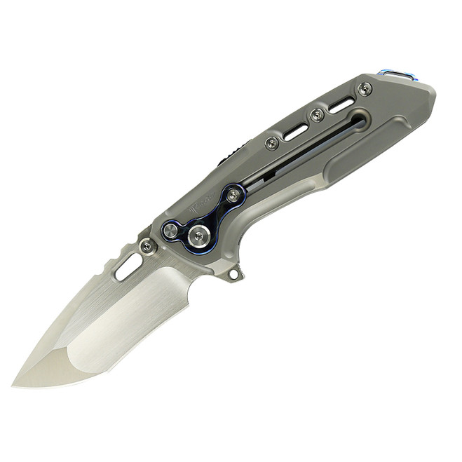 Reate T1000 V2 Folding Knife Titanium Bead Blast Handle M390 Plain Edge Zircuti Clip