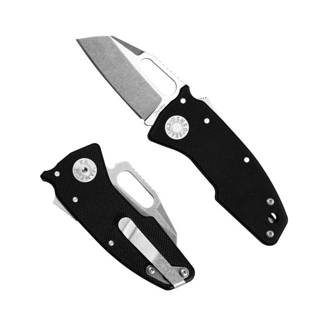 Demko Nano Shark Folding Knife Black G10 Handle  20CV Plain Edge