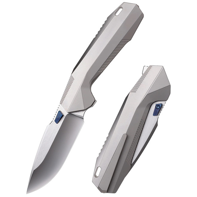 Remette Disassembly Folding Knife Gray Titanium Handle M390 Drop Point Plain Edge RT-WK1-D